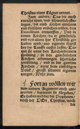 Fortan wöllen wir zum andern Argument auch antworten ...