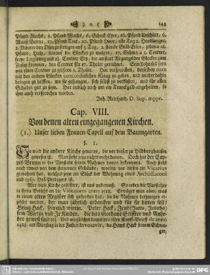 Cap. VIII. Von denen alten eingegangenen Kirchen