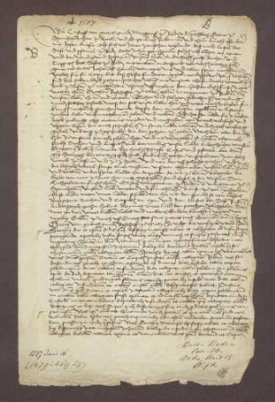 Markgraf Christoph I. von Baden gibt ein Vidimus des Urteilspruches des Bischofs Georg von Metz in dem Streit des Stifts zu Baden mit dessen Kustos Joh. Heinlin vom 27.03.1479