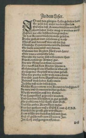 Zu dem Leser.