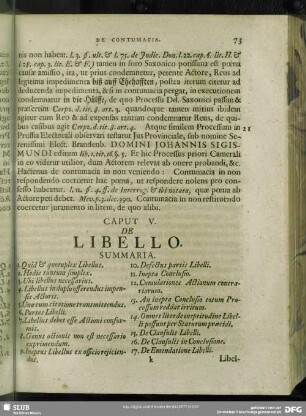 Caput V. De Libello