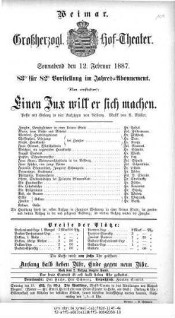Einen Jux will er sich machen