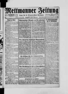 Mettmanner Zeitung. 1919-1940