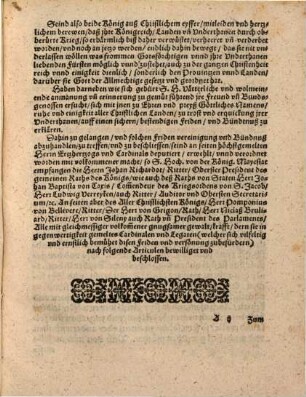 Articulen deß Fridens vnd ewiger Verbündtnuß, welche im Jar 1598, zwischen ... Philippen ... catholischen König in Hispanien etc. und Heinrichen dem Vierdten ... König in Franckreich auffgericht und beschlossen ist worden