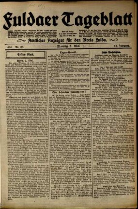 52.1920: Fuldaer Tageblatt