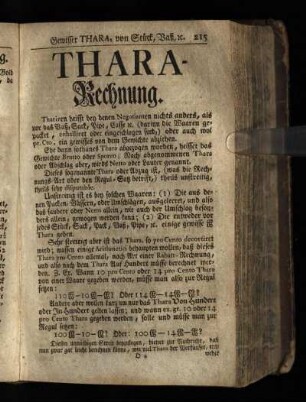 Thara-Rechnung