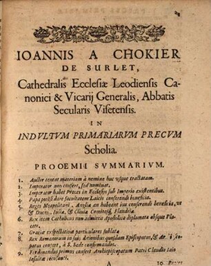 Scholia in primarias preces Imperatoris