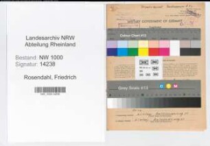Entnazifizierung Friedrich Rosendahl, geb. 09.10.1901 (Telegrafenass.)