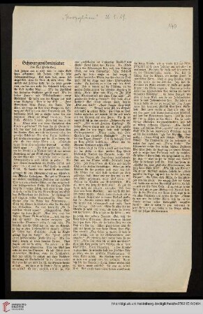 Schwarzwaldminiatur, Ztgsausschn. aus: Die Propyläen. Wochenschrift der Münchener Zeitung 26.9.1919