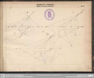 Descriptive Geometrie. Aufgaben der zweiten Abtheilung. Taf. VI