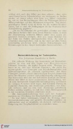 Ammoniakräucherung bei Trockenplatten