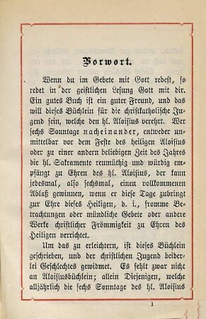 Aloisius-Büchlein : Betrachtungen für die sechs Sonntage und einer neuntägigen Andacht, 3