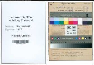 Entnazifizierung Christel Heinen , geb. 17.08.1912 ()