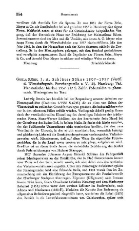 Köhn, Gisela :: J. A. Schlüter Söhne 1807 - 1957, (Veröffentlichungen der Wirtschaftsgeschichtlichen Forschungsstelle e.V., 18) : Hamburg, Verl. Hanseatischer Merkur, 1957