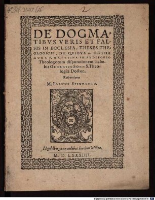 Theses de dogmatibus veris et falsis in ecclesia