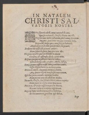 In Natalem Christi Salvatoris Nostri.