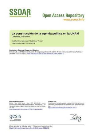 La construcción de la agenda política en la UNAM