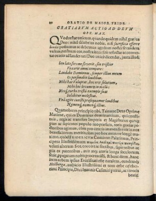 Gratiarum Actio Ad Deum Opt. Max.