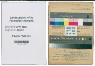 Entnazifizierung Wilhelm Eberle , geb. 21.04.1896 (Postschaffner)