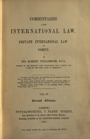 Commentaries upon international law, 4