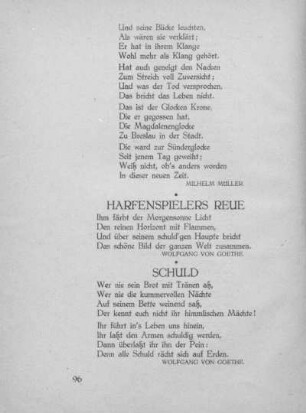 Harfenspielers Reue
