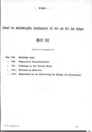 Hauptfinanzetat 1913-1914, Heft 8