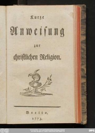 Kurze Anweisung zur christlichen Religion