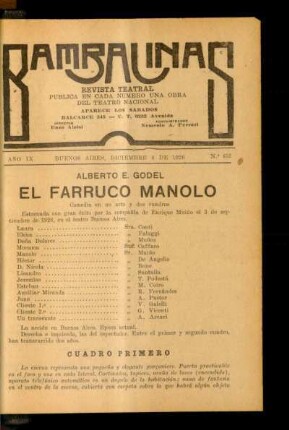 El farruco Manolo : comedia en acto y dos cuadros