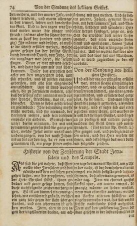 Historie von der Zerstörung der Stadt Jerusalem und des Tempels