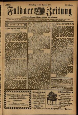 Zweite Ausgabe vom Donnerstag, den 24. Dezember 1896.