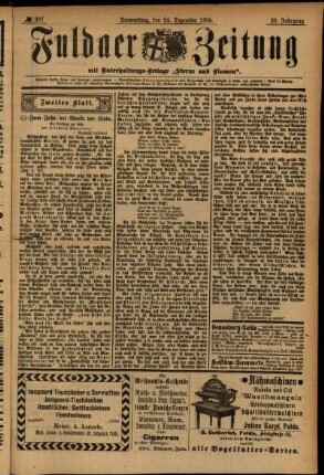 Zweite Ausgabe vom Donnerstag, den 24. Dezember 1896.