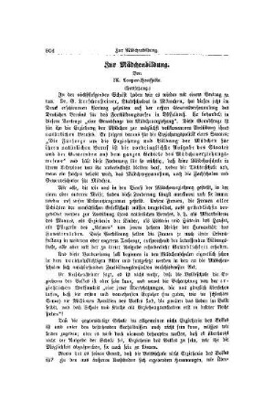 Zur Mädchenbildung : (Fortsetzung)