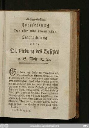 Fünf und zwanzigste Betrachtung über Das Goldene Kalb 2. B. Mose 32.