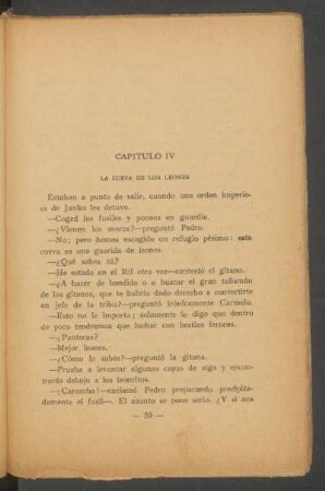 Capítulo IV - La cueva de los leones