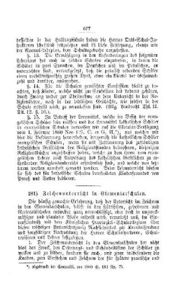 Zeichenunterricht in Elementarschulen : [V. Elementarschulwesen]