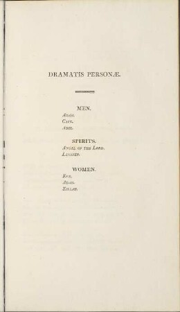 Dramatis Personæ.