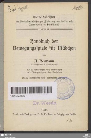 Handbuch der Bewegungsspiele für Mädchen