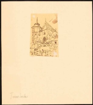 Kirche, Traunkirchen: Durchzeichnung: Perspektivische Teilansicht, nach: Über Land und Meer, 1875, S. 709
