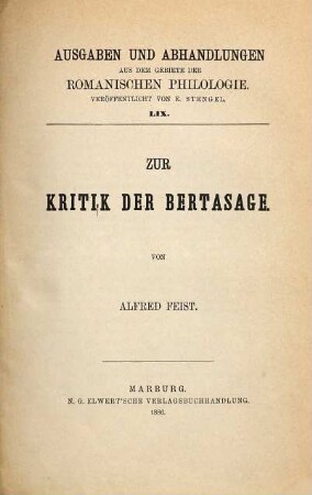 Zur Kritik der Bertasage
