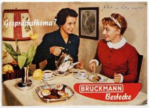 Gesprächsthema? Bruckmann Bestecke. Mit beiligender Preisliste vom September 1958 (Broschüre)