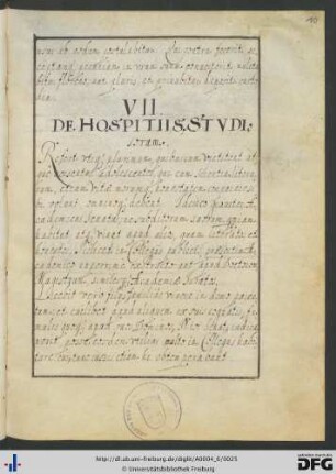 [fol. 10] De hospitiis studiosorum