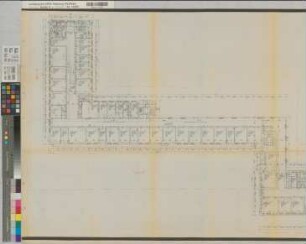 Münster (Münster) Hautklinik der Universität Grundriß 2. Obergeschoß 1965/67 1 : 100 72 x 155 Pause Staatshochbauamt Münster Regierung Münster Nr. 33970
