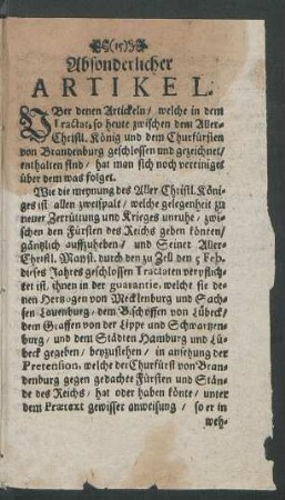 Absonderlicher Artikel.
