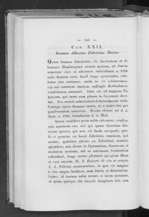 Cap. XXII. Ioannes Albertus Fabricius Rector.