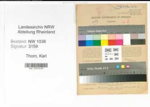 Entnazifizierung Karl Thorn , geb. 26.07.1900 (Bahnbeamter)