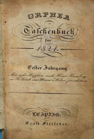 Orphea : Taschenbuch für .... 1, 1. 1824