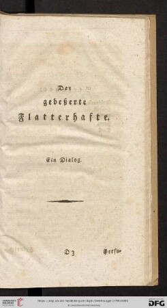 Der gebeßerte Flatterhafte