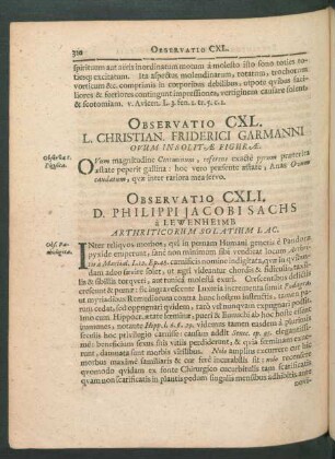Observatio CXLI. - CLX.