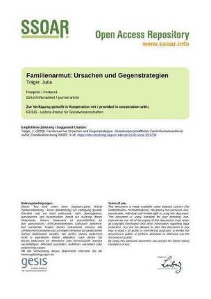 Familienarmut: Ursachen und Gegenstrategien