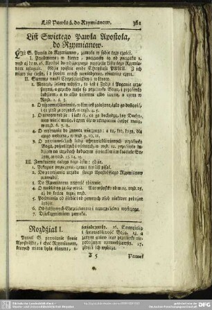 List Swietego Pawła Apostoła, do Rzymianow
